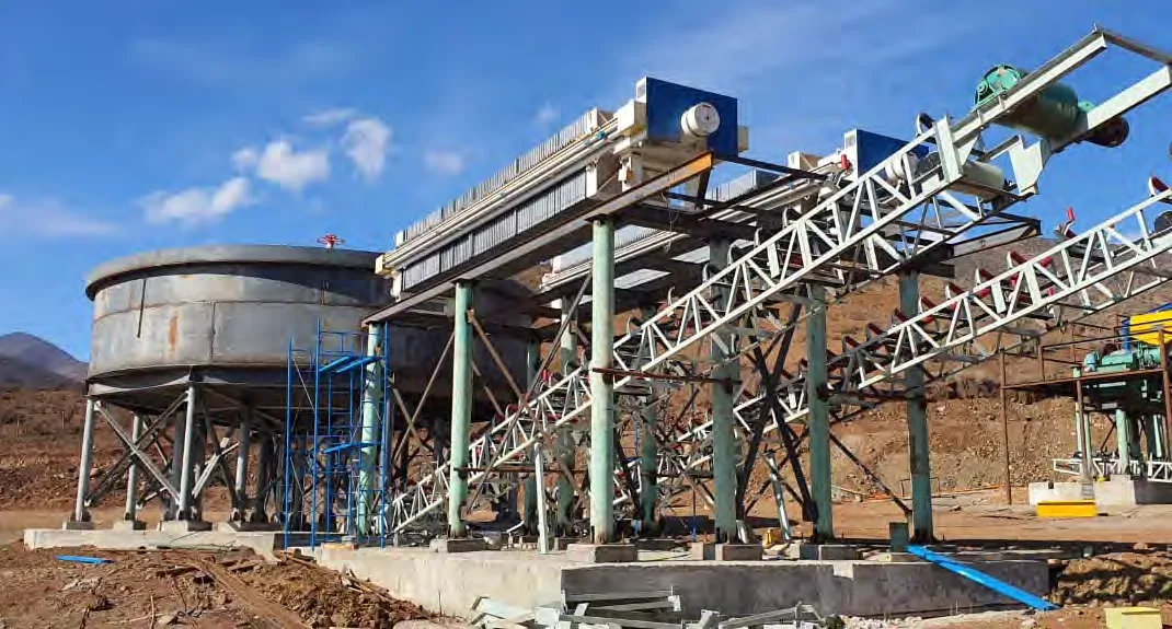 Leaching tank farm at a gold plant