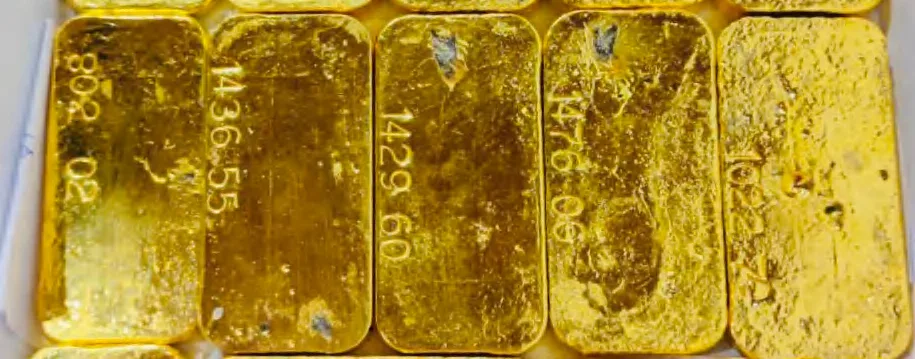 Gold bars produced from a Xinhai processing circuit