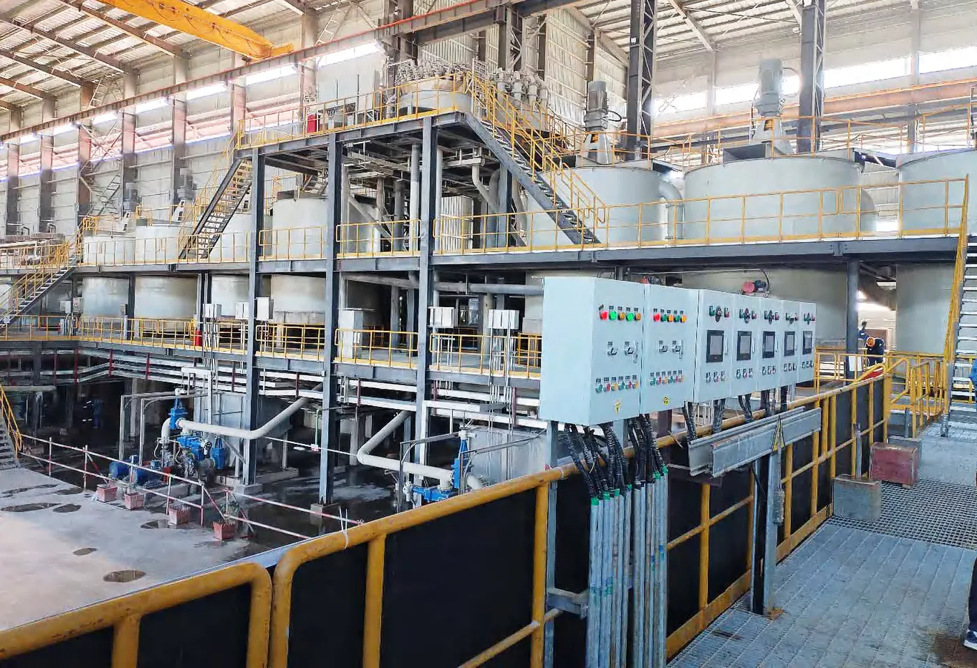 Pilot scale leaching and adsorption columns