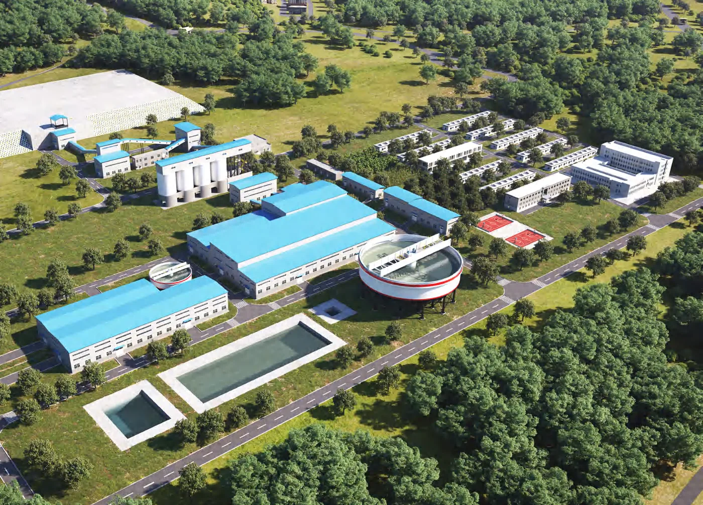 Aerial view of the Xinhai research and manufacturing campus